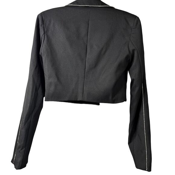 Fashion Nova Always Prepared Rhinestone Trim Jacket Black - Picture 3 of 15